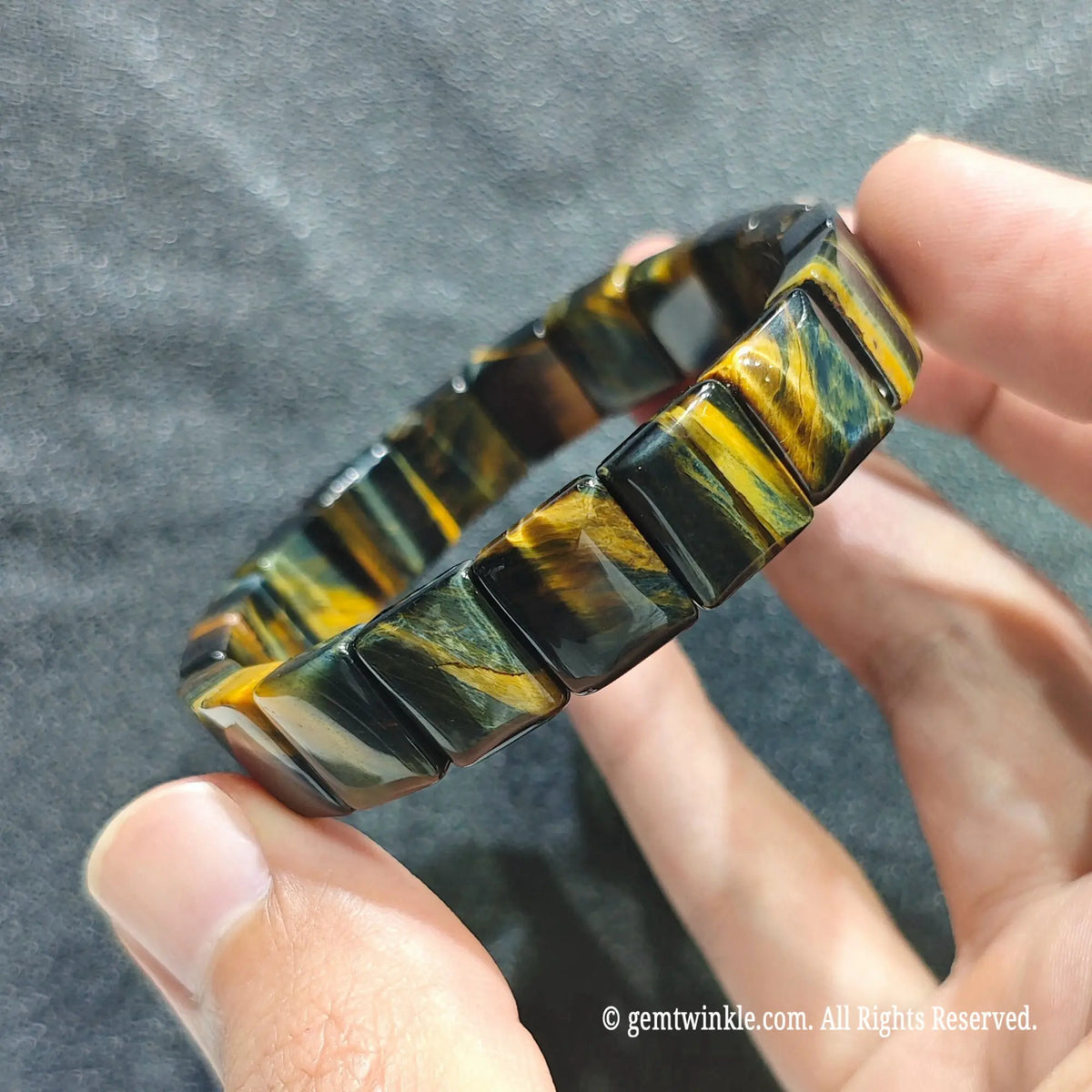 stacked-blue-yellow-tiger-eye-flat-bead-strand
