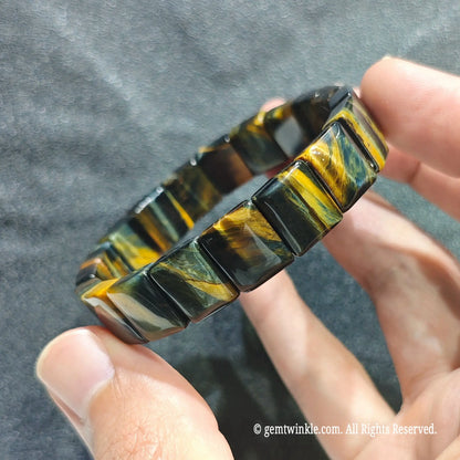 stacked-blue-yellow-tiger-eye-flat-bead-strand