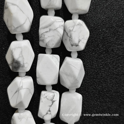 western style white howlite faceted focal beads held together