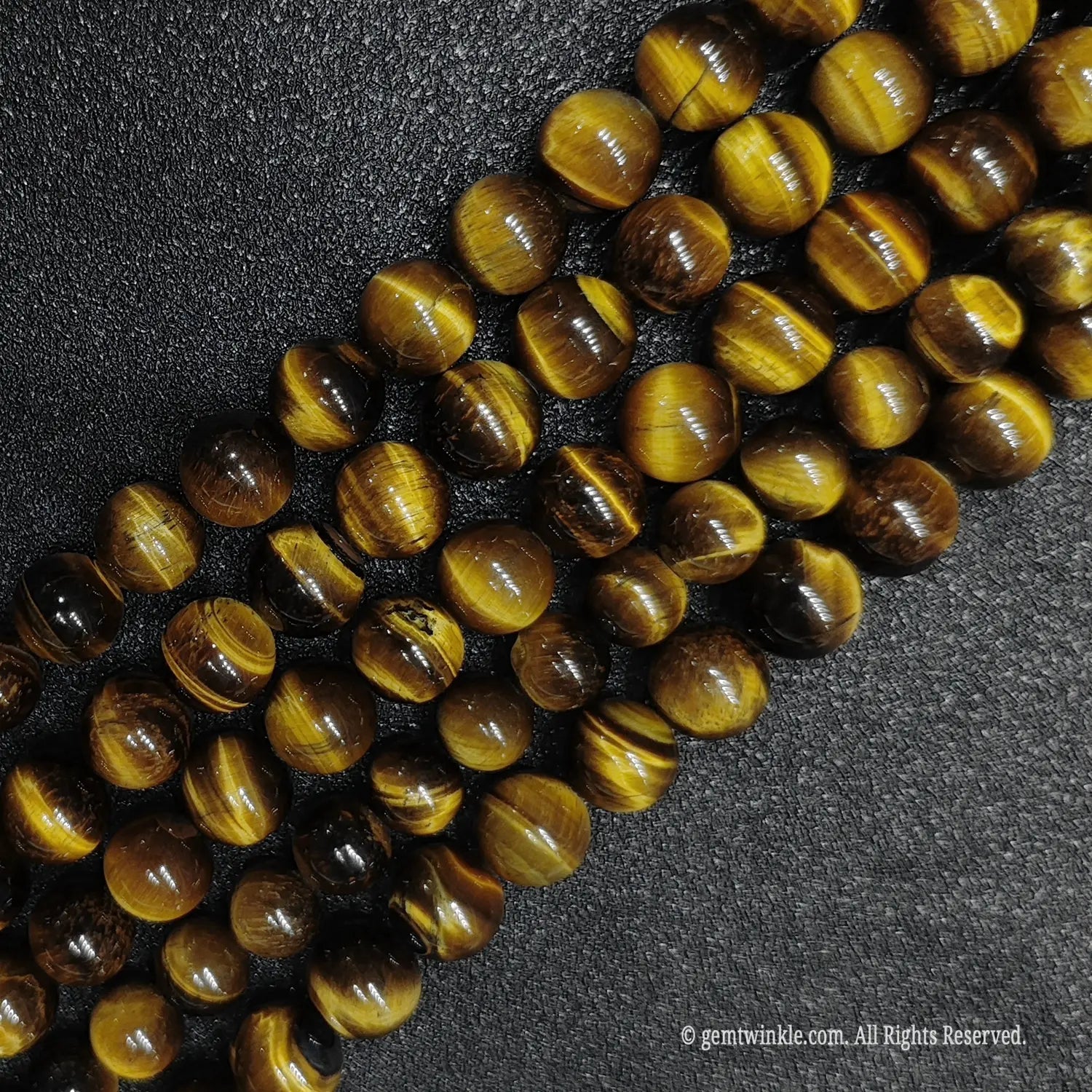 Value selection B plus grade yellow tiger eye loose round beads strands in multiple calibrated sizes