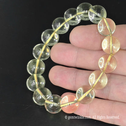 high transparency lemon quartz round beads stretch strand