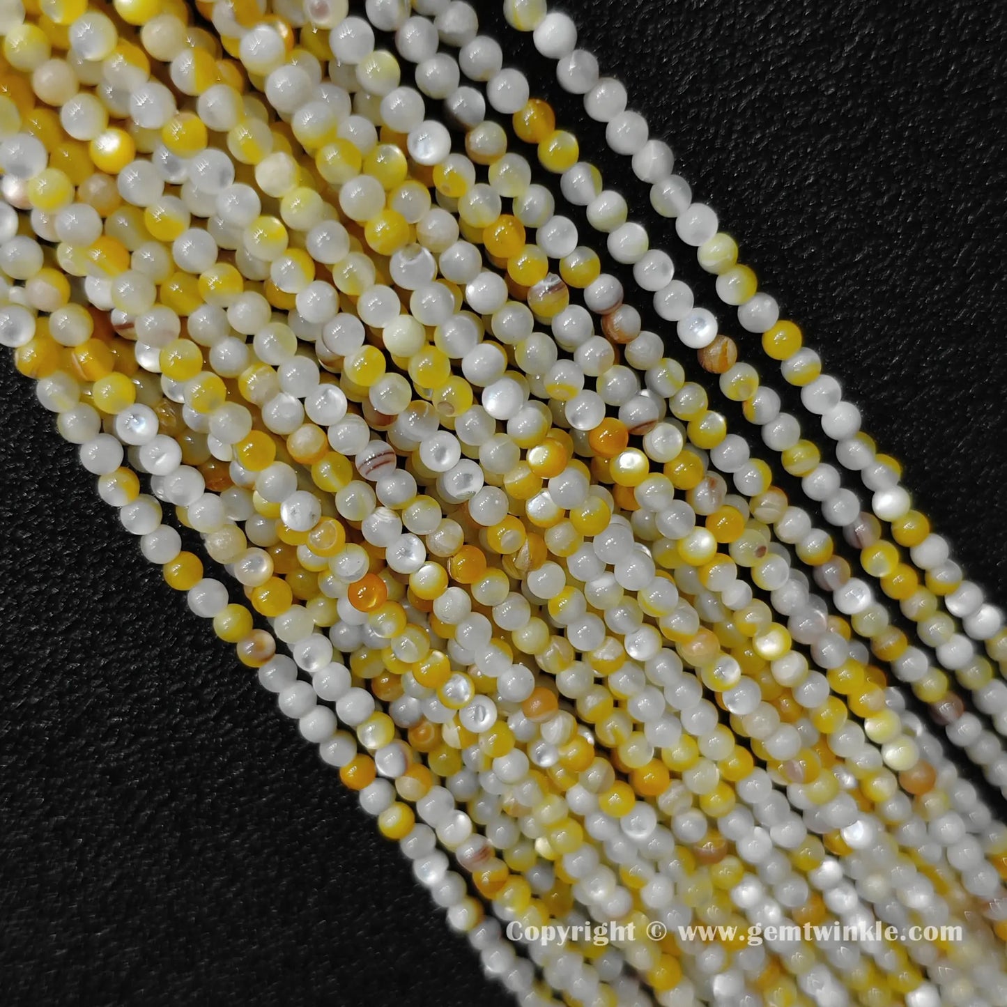lightly dyed yellow shell 2mm small round loose beads supply for etsy crafters