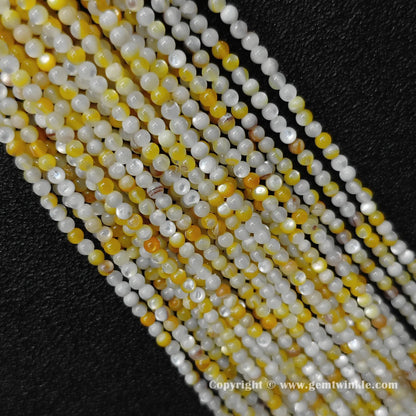 lightly dyed yellow shell 2mm small round loose beads supply for etsy crafters
